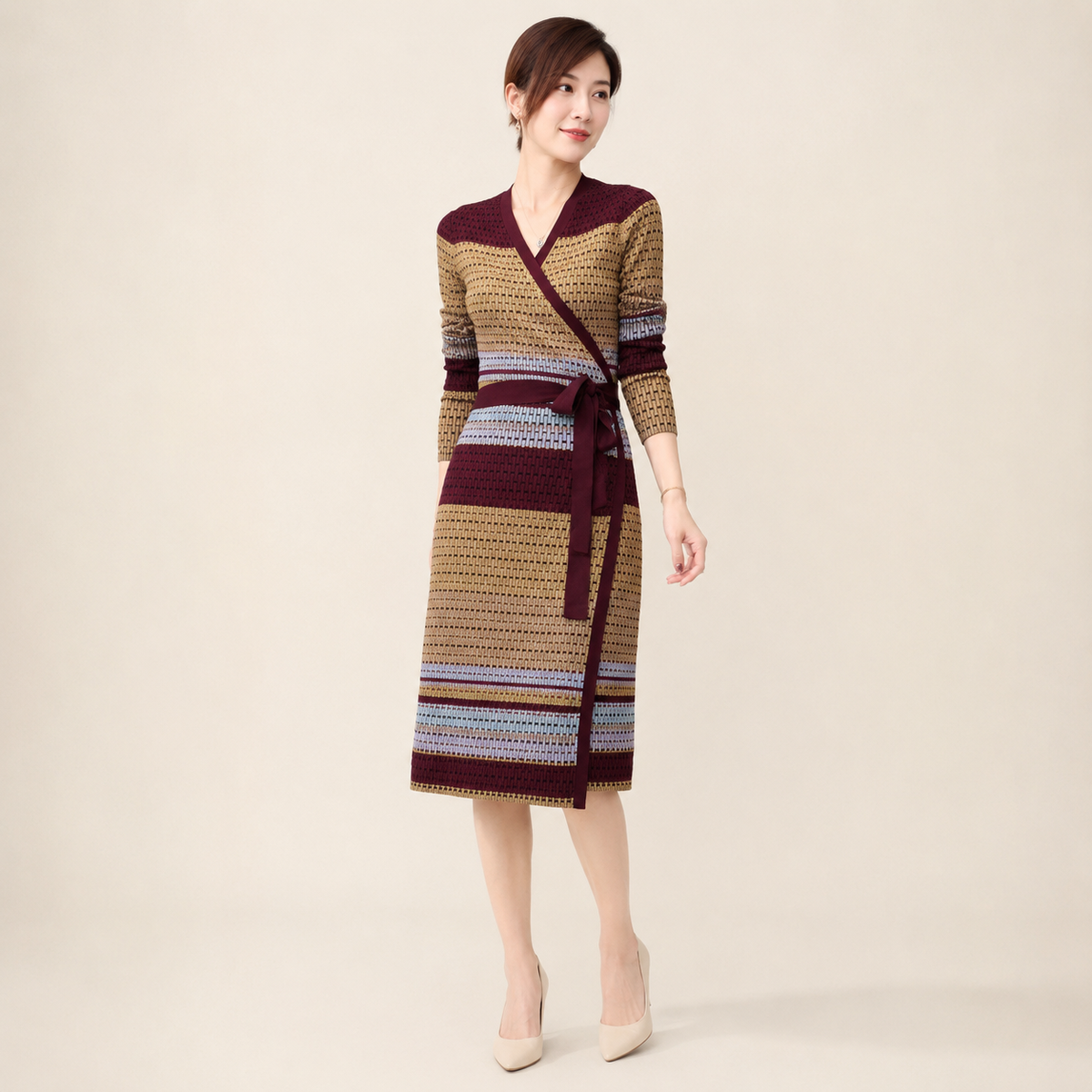 Mirelle – robe portefeuille multicolore – studio