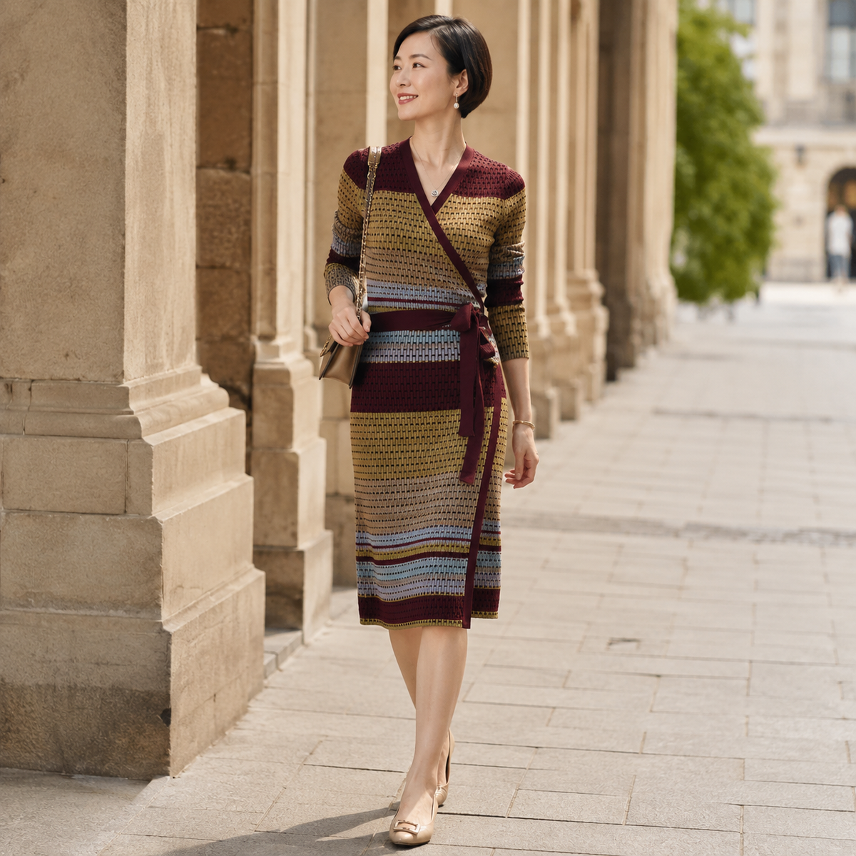 Mirelle – robe portefeuille multicolore – arcade