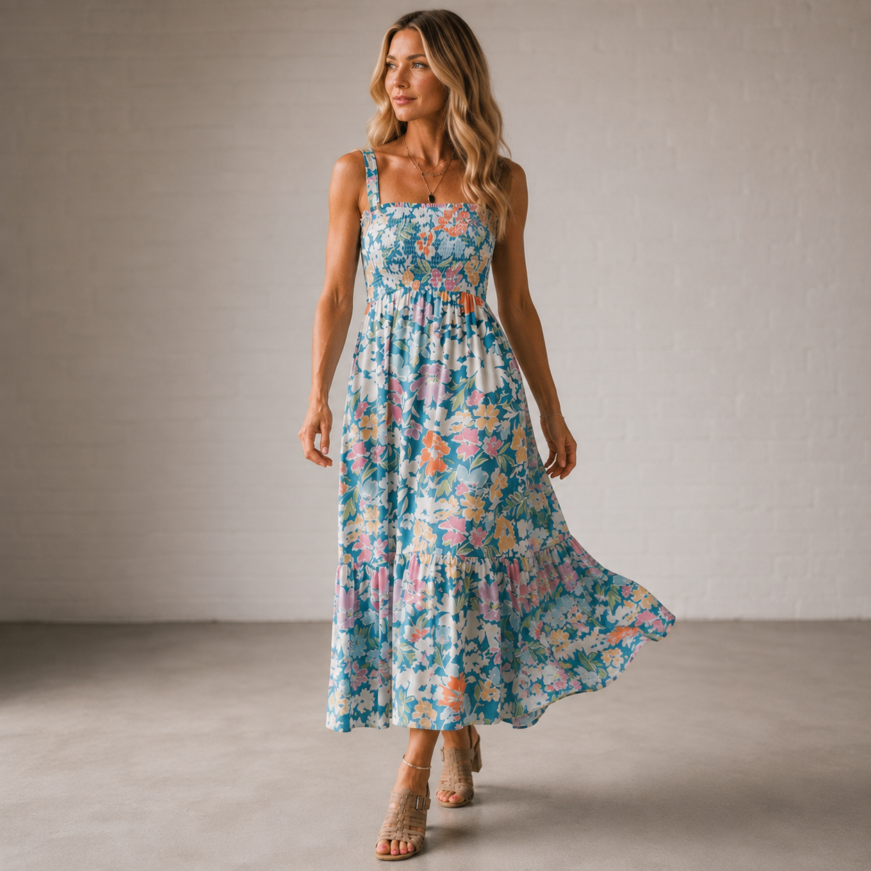 Sexy Printed Strap Dress Women