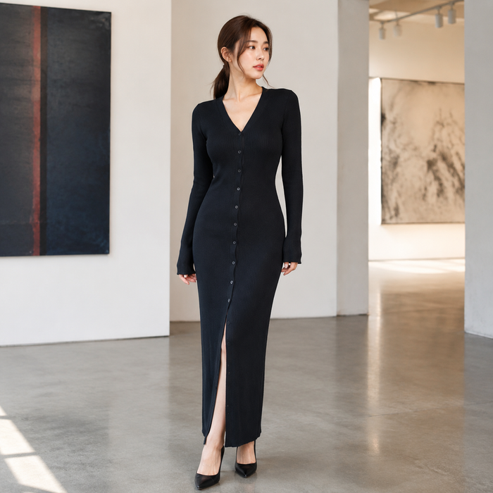 Éliane – robe maille Black – galerie
