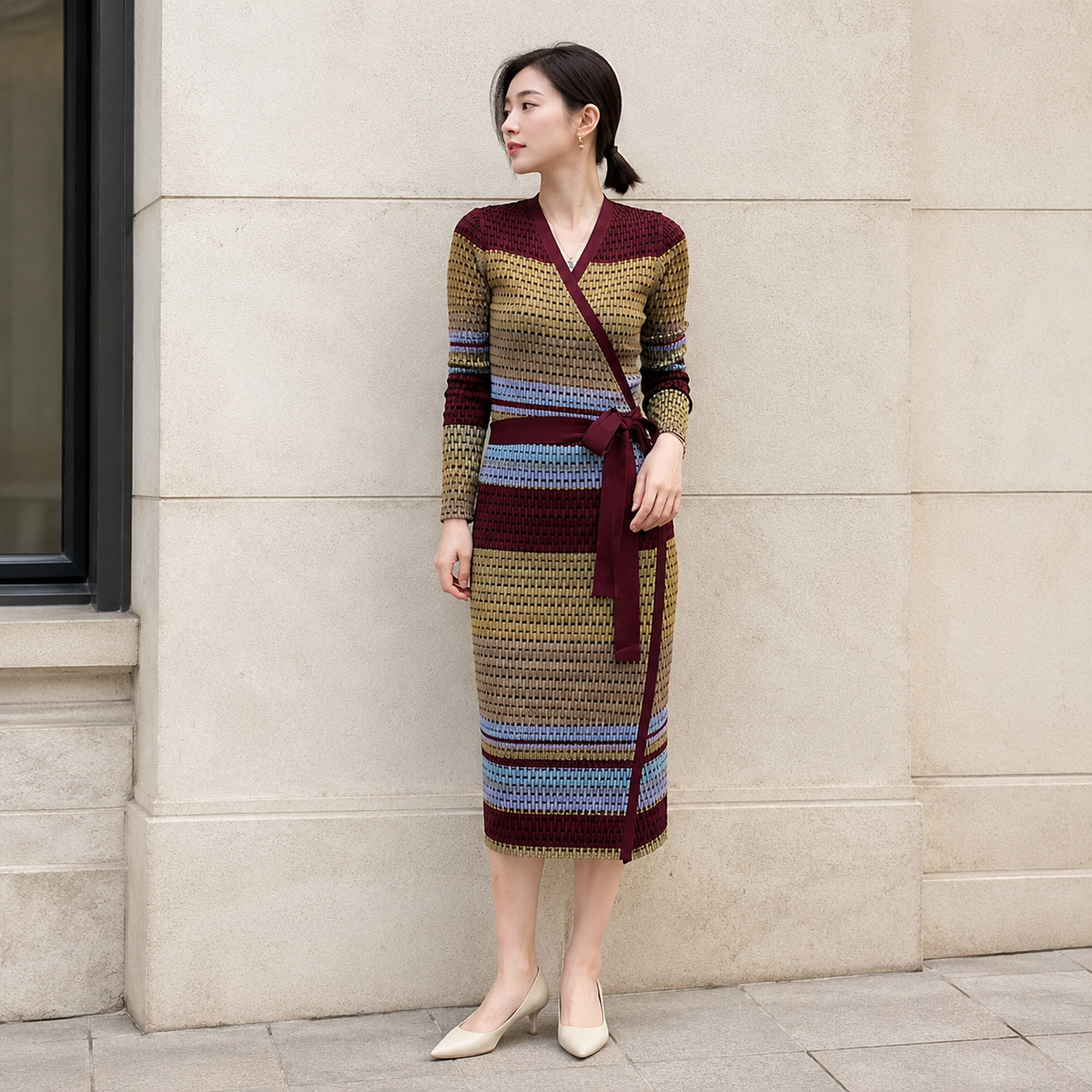 Mirelle – robe portefeuille multicolore – rue