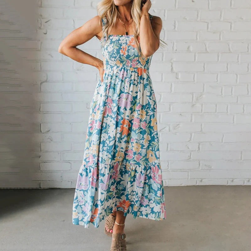Sexy Printed Strap Dress Women