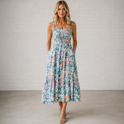 Sexy Printed Strap Dress Women