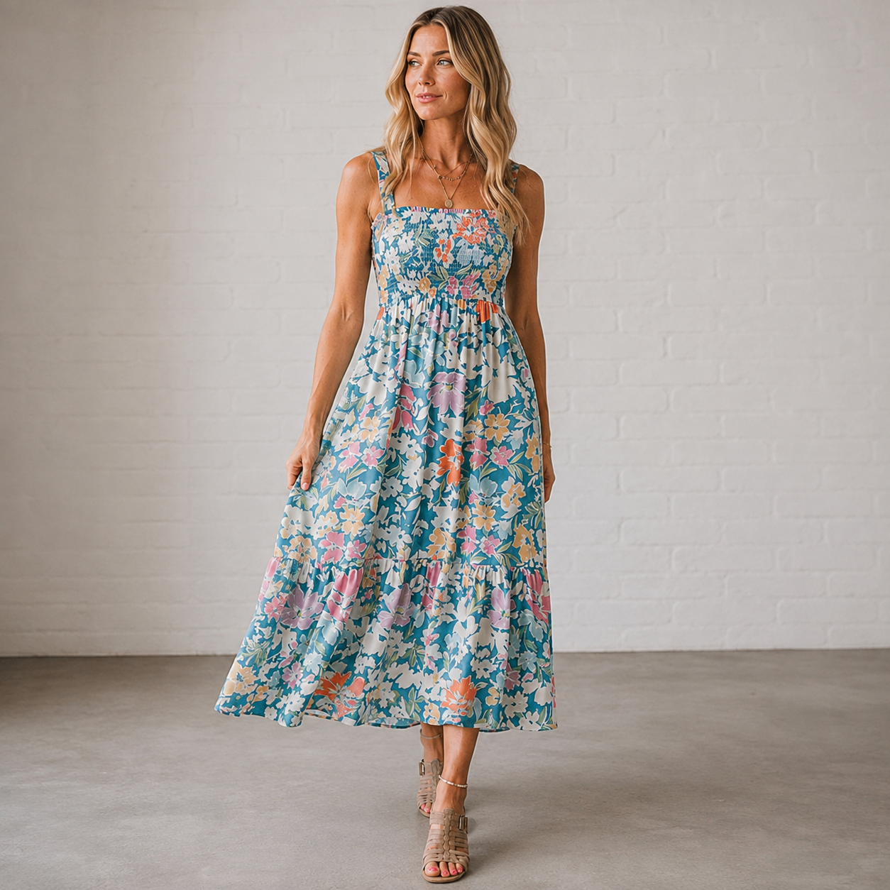 Sexy Printed Strap Dress Women