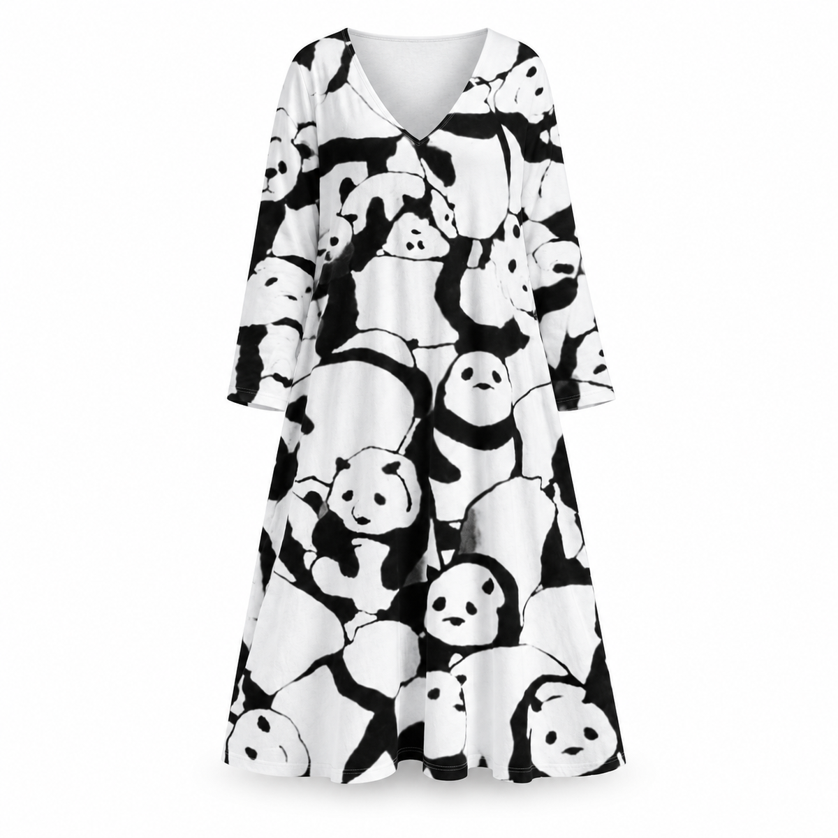 Imprimé Panda vue de face effet ghost mannequin